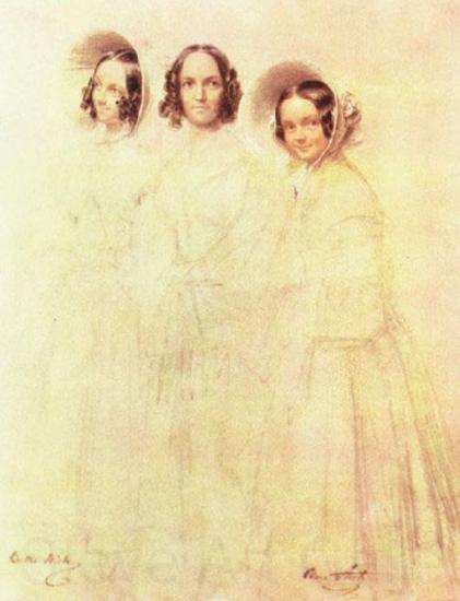 Franz Kruger Portrat der Frau Crelinger mit ihren Tochtern Bertha und Clara Spain oil painting art
